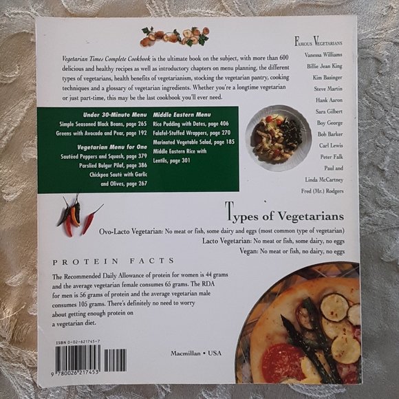 Vegetarian Times Complete Cookbook 600+ Recipes PB Book Preowned - Picture 3 of 5